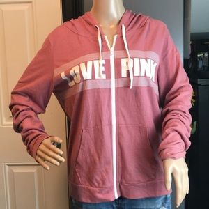 PINK Zip up jacket. Blush. Size large. Thin.